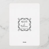 Formal Gold Foil Vintage Scrolls Hochzeit Folieneinladung (Rückseite)