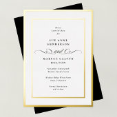 Formal Gold Frame Hochzeit speichern das Datum Folieneinladung