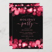 Formal Gold Glam Corporate Holiday Party Red Einladung (Vorne/Hinten)