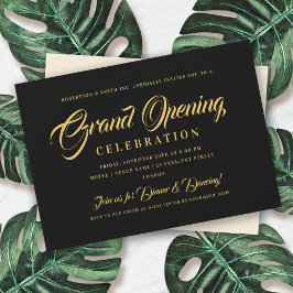Formal Gold Glitzer Corporate Grand Opening Black Einladung