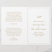 Formal Gold Hochzeitsprogramm für elegante Monogra (Vorderseite)