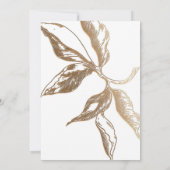 Formal Gold Imitats Metal Floral Wedding Einladung (Rückseite)
