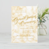 Formal Gold Marble Corporate Grand Opening  Einladung (Stehend Vorderseite)