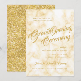 Formal Gold Marble Corporate Grand Opening Einladung