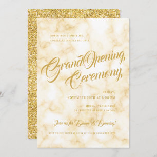 Formal Gold Marble Corporate Grand Opening Einladung