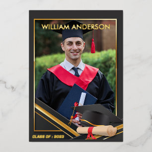 Formal Gold Medical Abschluss Foto Party Folien Feiertagskarte