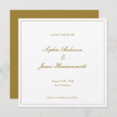 Formal Gold Ochre Frame Script Hochzeit Save The Date (Vorne/Hinten)