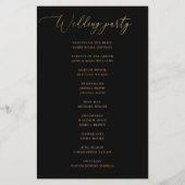 Formal Gold Script & Black Wedding Programm (Rückseite)