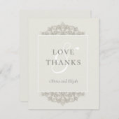 Formal Gold Sparkle Vintag Elegante Dankeskarte (Vorne/Hinten)