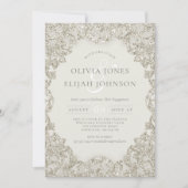 Formal Gold Sparkle Vintag Elegante Verlobung Einladung (Vorderseite)