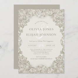 Formal Gold Sparkle Vintag Elegante Verlobung Einladung