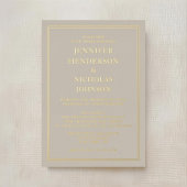 Formal Gold Taupe Hochzeit Folieneinladung