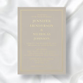 Formal Gold Taupe Hochzeit Folieneinladung