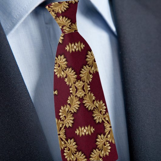 Formal Gold und Ruby Pattern Necktie Krawatte