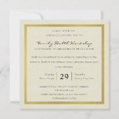 FORMAL GOLD WHITE DAMASK CLASSIC WORKSHOP EVENT EINLADUNG (Vorderseite)