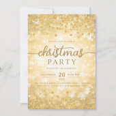 Formal Gold Winter Diamonds Weihnachten Einladung (Vorderseite)