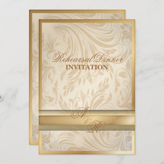 Formal Goldmedaille Probe Abendessen Einladung (Vorne/Hinten)