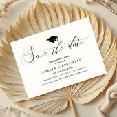 Formal Graduation Party Save the Date Schwarz-weiß Einladung