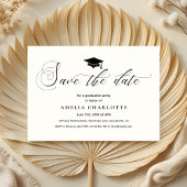 Formal Graduation Party Save the Date Schwarz-weiß Einladung