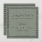 FORMAL GRAY BLACK STRIPE LINE WORKSHOP-VERANSTALTU EINLADUNG (Vorne/Hinten)