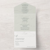 Formal Green Sage Wedding All In One Einladung (Innen)