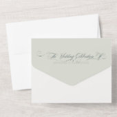 Formal Green Sage Wedding All In One Einladung (Rückseite)