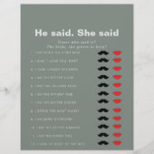 Formal Green sagte er, sie sagte Brautparty Game (Vorderseite)