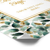 Formal Grün Grün Gold Hochzeit Custom Poster (Ecke)