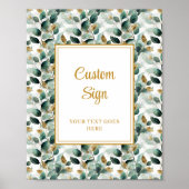 Formal Grün Grün Gold Hochzeit Custom Poster (Vorne)