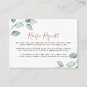 Formal grünes Leaf Hochzeitsrezepte Begleitkarte (Vorderseite)