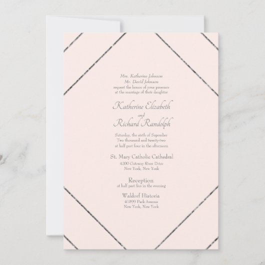 Formal Hochzeit Einladung Geometrisches Erröten & (Vorderseite)