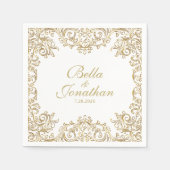 Formal Hochzeit Gold & White Custom Serviette (Vorderseite)