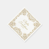 Formal Hochzeit Gold & White Custom Serviette (Ecke)
