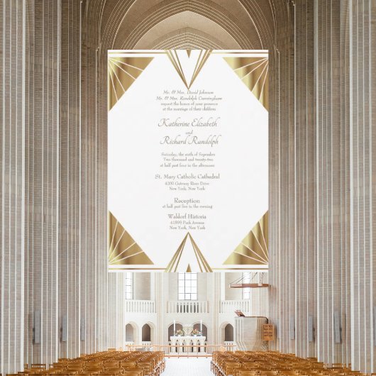 Formal Hochzeitsglanz Gold Rahmen White Wedding Einladung