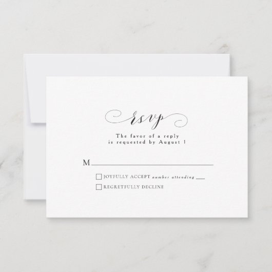 Formal Hochzeitskarte RSVP Karte (Vorderseite)