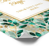 Formal Hunter Green Gold Green Custom Sign Poster (Ecke)