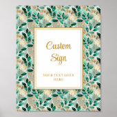 Formal Hunter Green Gold Green Custom Sign Poster (Vorne)
