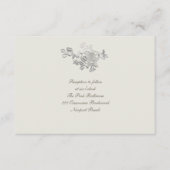 Formal Imitate Embossed Peony Ecru Empfang Wedding Begleitkarte (Vorderseite)