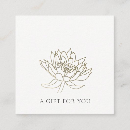 FORMAL IMITATE GOLD LOTUS FLORAL GIFT BESCHEINIGUN QUADRATISCHE VISITENKARTE (Vorderseite)