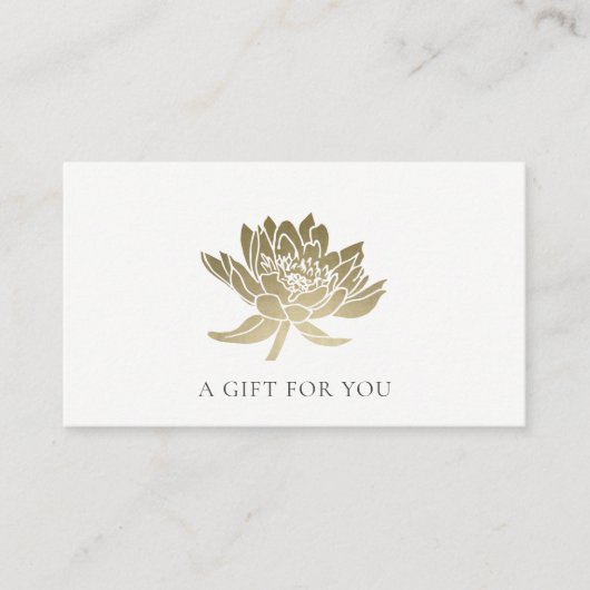 FORMAL IMITATE GOLD LOTUS FLORAL GIFT BESCHEINIGUN VISITENKARTE (Vorderseite)