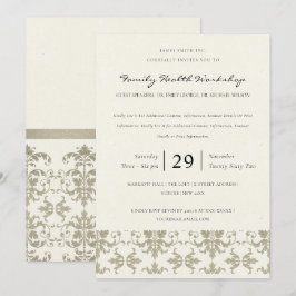 FORMAL-IMITATE SILVER DAMASK CLASSIC WORKSHOP-VERA EINLADUNG