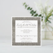 FORMAL-IMITATS DUNKELSILVER MOSAIC DOTS WORKSHOP-V EINLADUNG (Stehend Vorderseite)