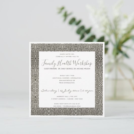 FORMAL-IMITATS DUNKELSILVER MOSAIC DOTS WORKSHOP-V EINLADUNG (Stehend Vorderseite)