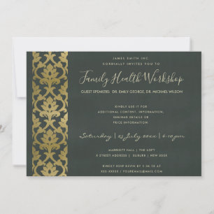 FORMAL IMITATS GOLD BLACK DAMASK WORKSHOP-VERANSTA EINLADUNG