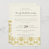FORMAL IMITATS GOLD DAMASK CLASSIC WORKSHOP EREIGN EINLADUNG (Vorne/Hinten)