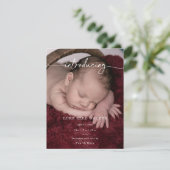 Formal Introducing Photo Baby Announcement Card (Stehend Vorderseite)
