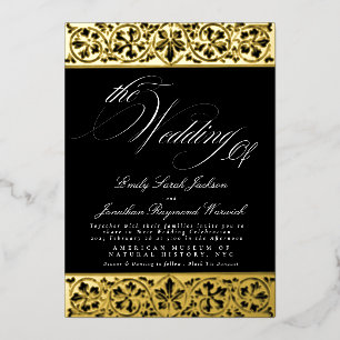 Formal kalligraphisch im Jugendstil Elegantes klas Folieneinladung