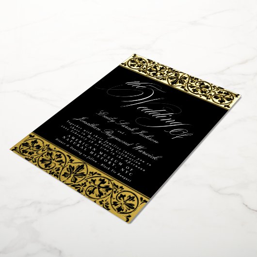 Formal kalligraphisch im Jugendstil Elegantes klas Folieneinladung (Gedreht)