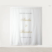 Formal klassische Schwarz-Gold-Hochzeit Wandteppich (Vorderseite)