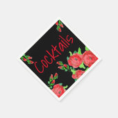 Formal Künstlerisch Red Flower Serviette (Ecke)